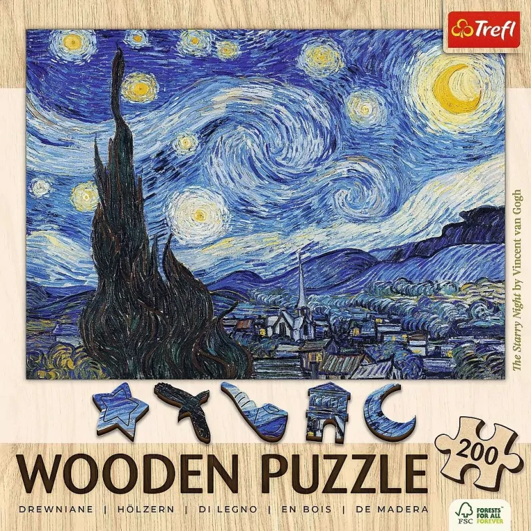 Gwiaździsta Noc. Puzzle drewniane 200 elementów - tantis.pl