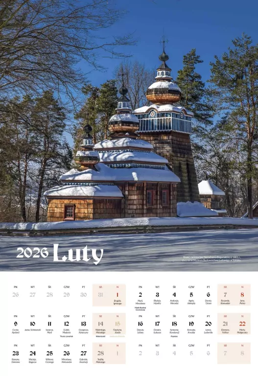 Kalendarz Cerkwie łemkowskie 2026 - tantis.pl