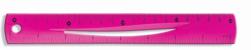 Tetis. Linijka 20cm elastyczna, różowa - tantis.pl