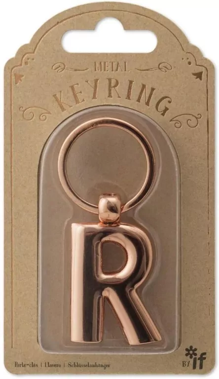 Metalowy brelok do kluczy litera R Keyring - tantis.pl