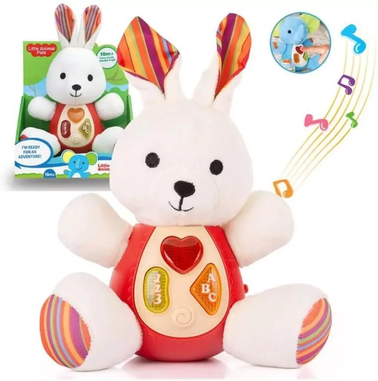 Pluszowy interaktywny Królik z dźwiękiem 18cm - tantis.pl