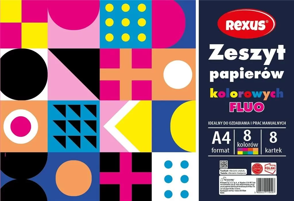 Zeszyt papierów kolor. fluo A4/8K (10szt) - tantis.pl