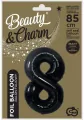 Balon foliowy B&C cyfra 8 matowa czarna 85cm - tantis.pl