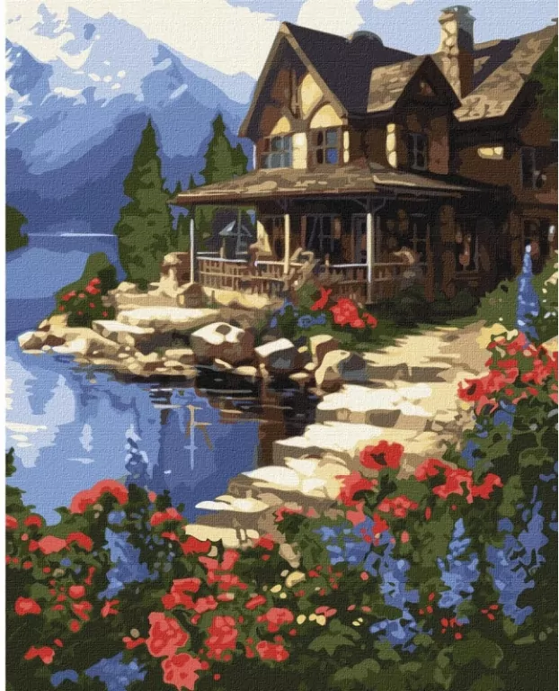 Malowanie po numerach. Domek nad morzem 40x50cm - tantis.pl