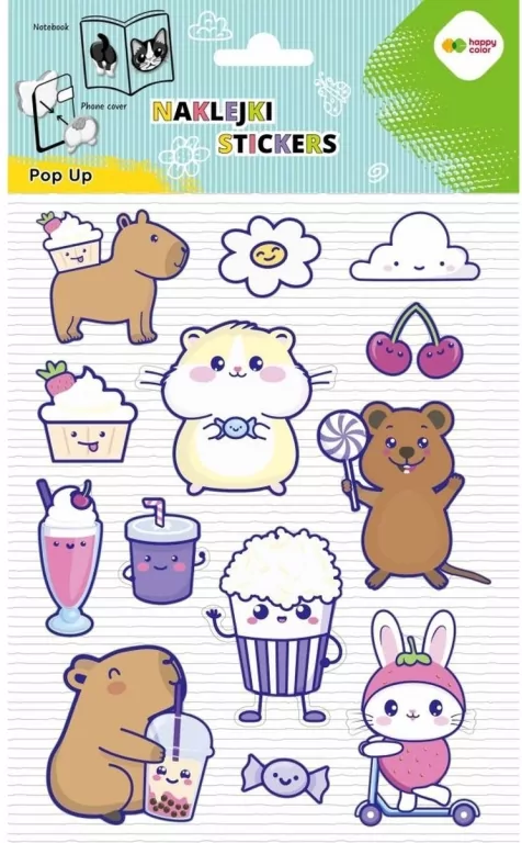 Naklejki 3D Pop Up Kapibara 146x240 HAPPY COLOR - tantis.pl