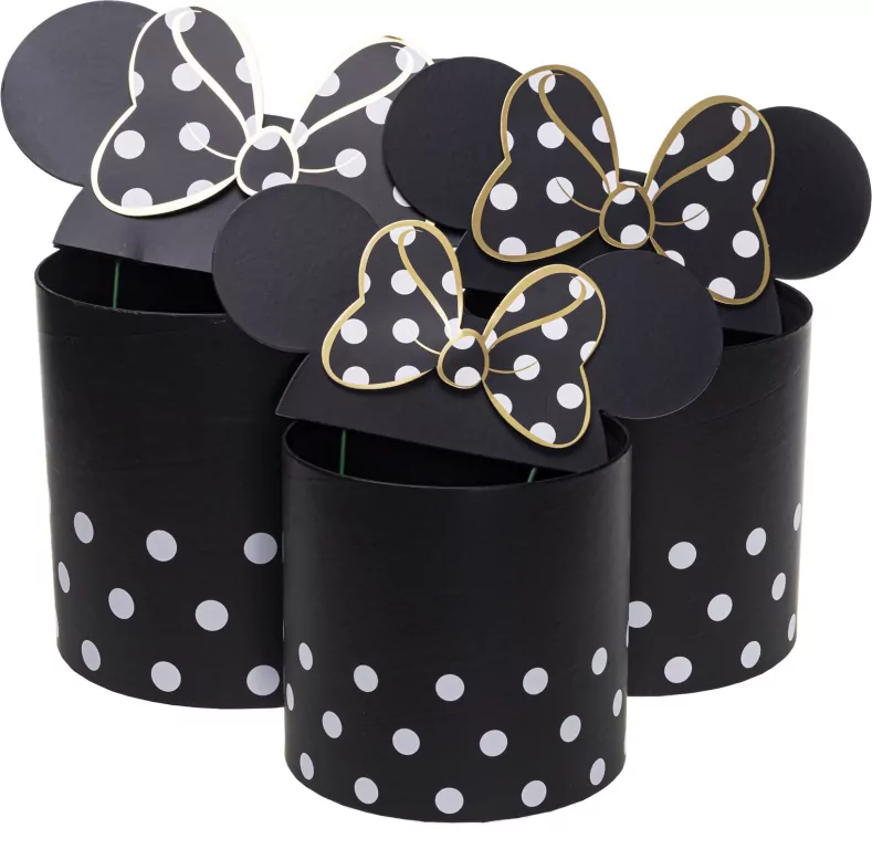Pudełko Flower Box okrągłe Micky czarne - tantis.pl