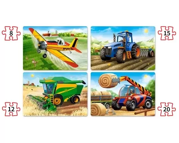 Maszyny rolnicze. Puzzle 4w1 - tantis.pl