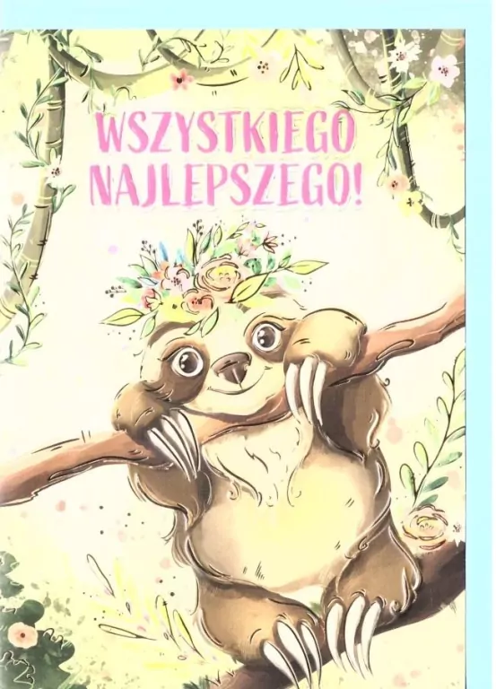 Karnet A5 Urodziny - Leniwiec - tantis.pl