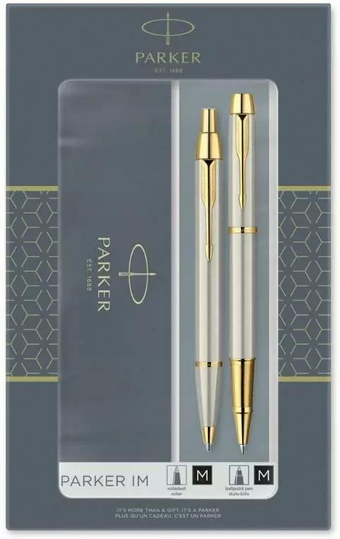 Zestaw im brushed metal gt pióro + długopis parker - tantis.pl