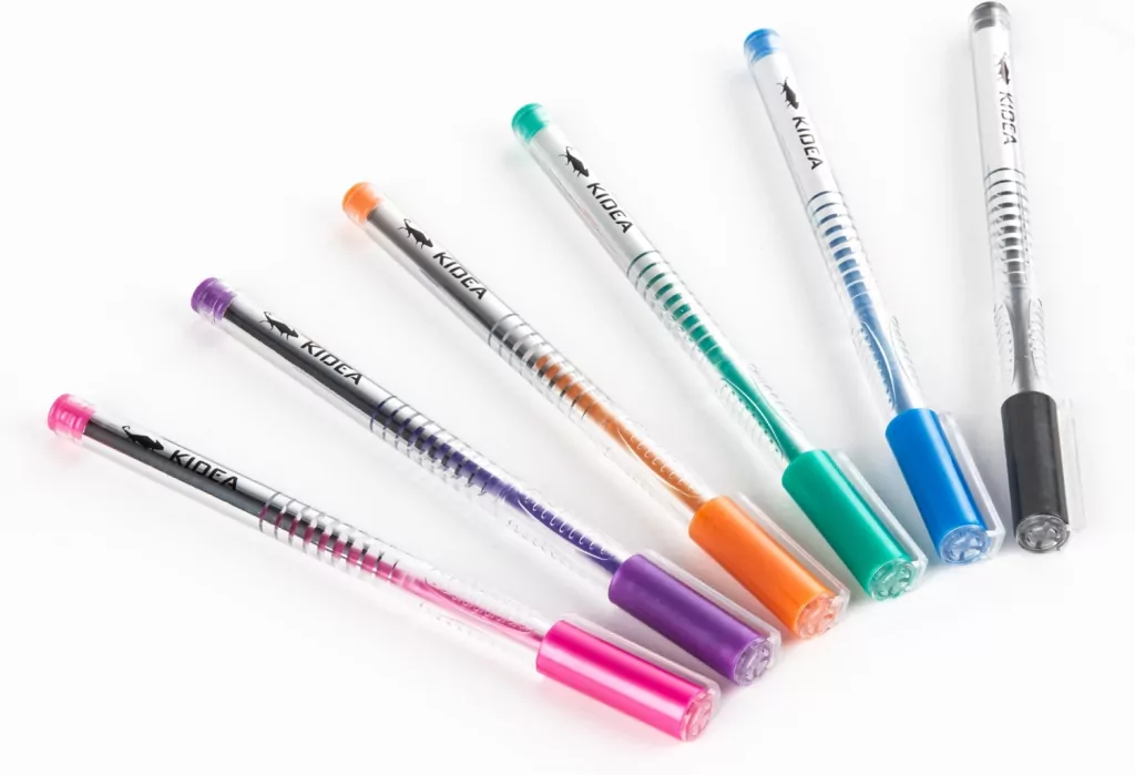 Długopisy żelowe metaliczne 6 kolorów KIDEA - tantis.pl