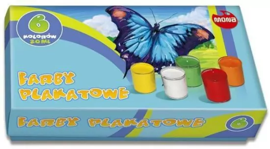 Farby plakatowe. 6 kolorów