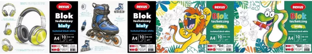 Blok techniczny biały A4/10K mix - tantis.pl