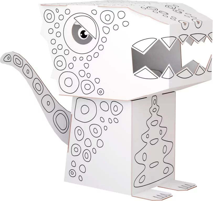 Cube head. Dino. Welociraptor. Złóż i pokoloruj - tantis.pl