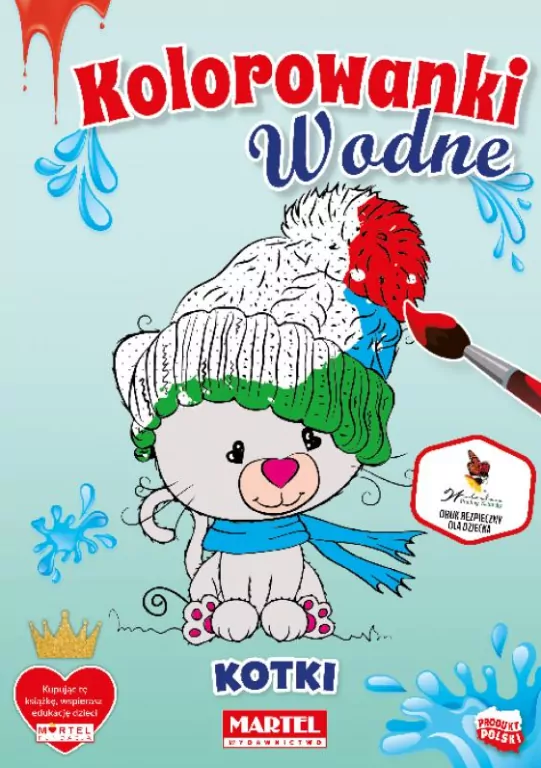 Kolorowanka wodna. Kotki - tantis.pl