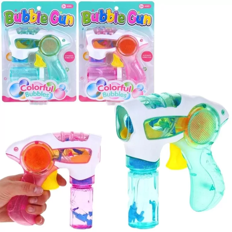 Pistolet na bańki ze światłem MIX - tantis.pl