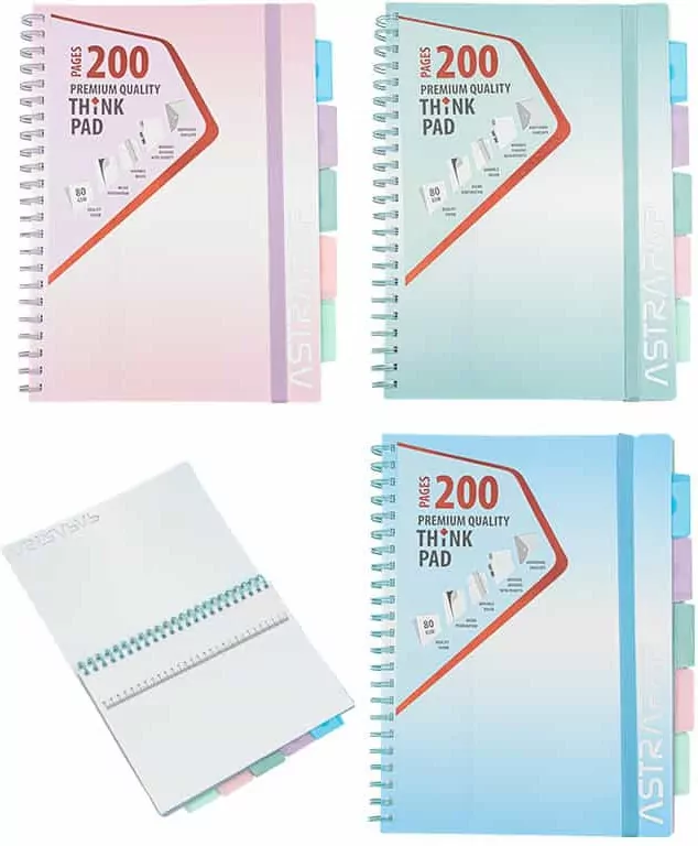 Kołozeszyt A4/200k linia PP Ombre Pastel mix ASTRA - tantis.pl