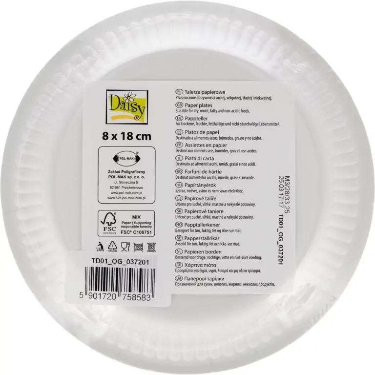 TALERZ PAP 180 PILKA PM OP037201 FOL - tantis.pl