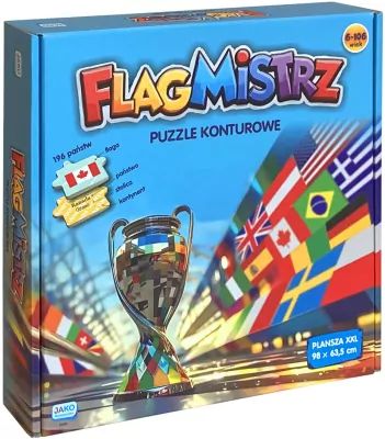 Puzzle konturowe Flagmistrz. Flagi i stolice...