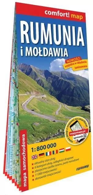 Rumunia i Mołdawia Mapa samochodowa 1:800 000 - tantis.pl