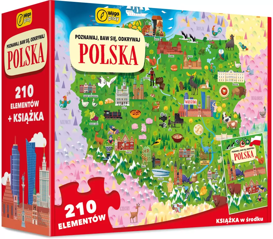 Książka i puzzle. Poznawaj, baw się, odkrywaj Polska, 210 elementów - tantis.pl