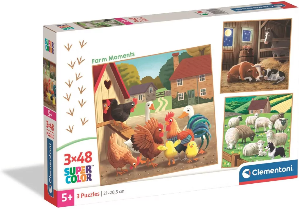 Puzzle 3 x 48 Super Color Farm Moments - tantis.pl