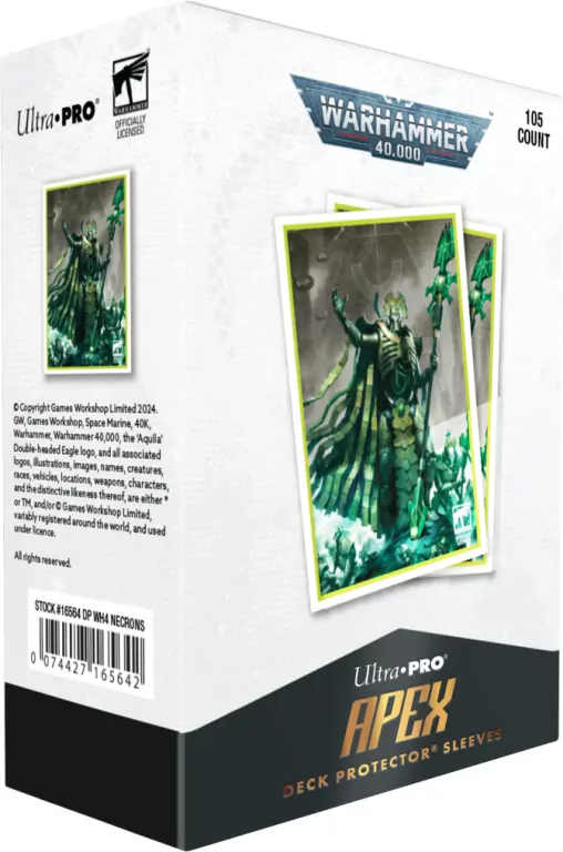 Ultra-Pro: Necron Codex Aligned - 105ct Apex Deck Protector Sleeves - tantis.pl