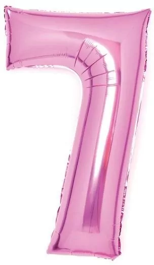 Balon foliowy cyfra 7 różowa 45x66cm - tantis.pl