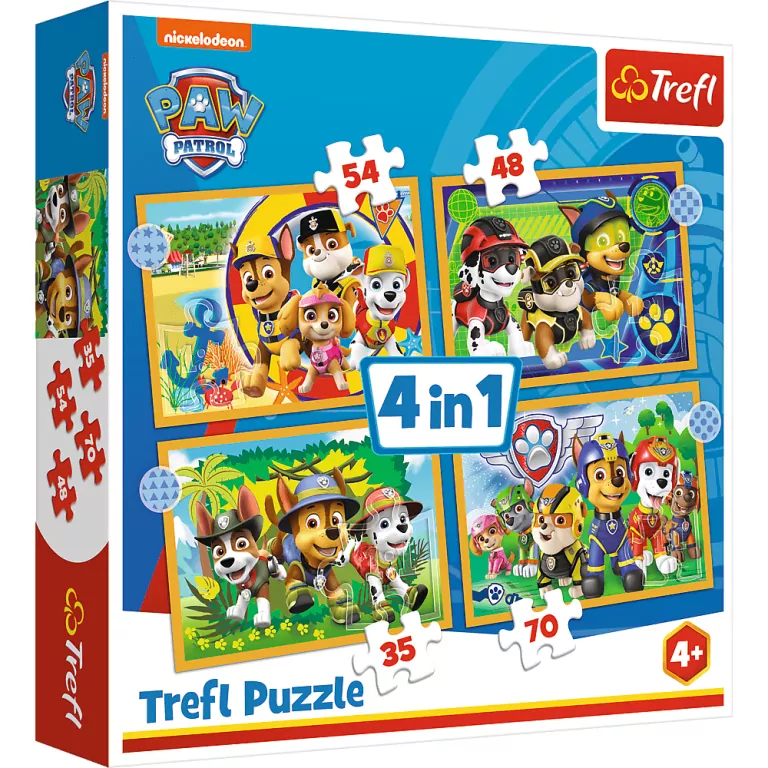 Wakacyjny Psi Patrol. Puzzle 4w1 - tantis.pl