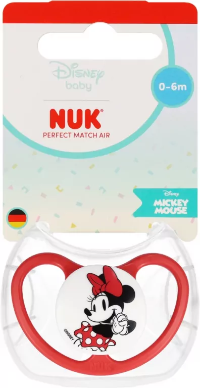 NUK. Perfect Match. Smoczek z silikonowym smoczkiem. Miki. Czerwony - tantis.pl