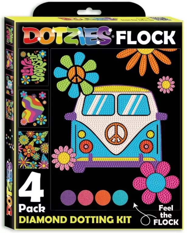 Diamond Dotz - Adults Flocked Neon Peace&Love - tantis.pl