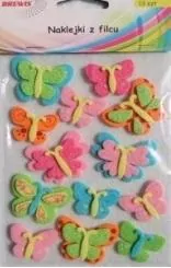 Naklejki z filcu motyle, 13 sztuk