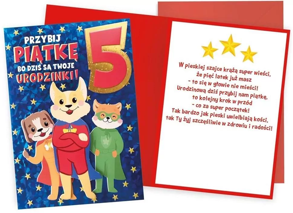 Karnet Urodziny 5 - tantis.pl