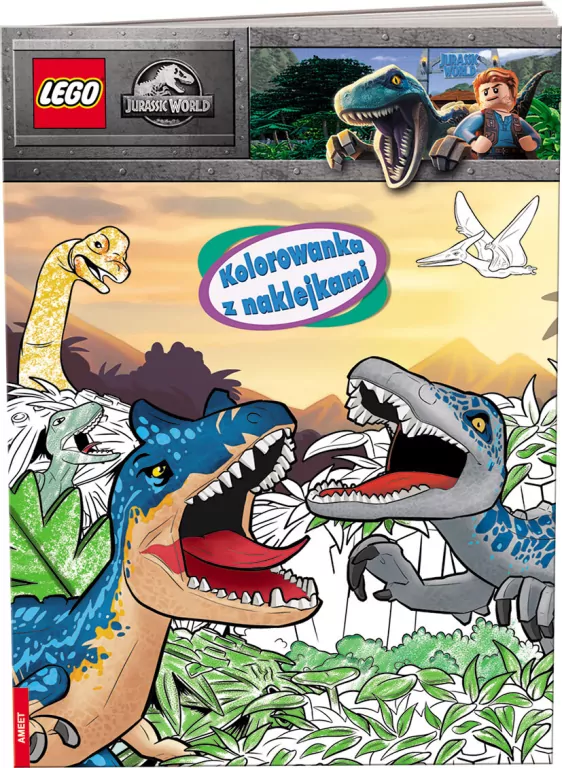 Lego jurassic world Kolorowanka z naklejkami - tantis.pl