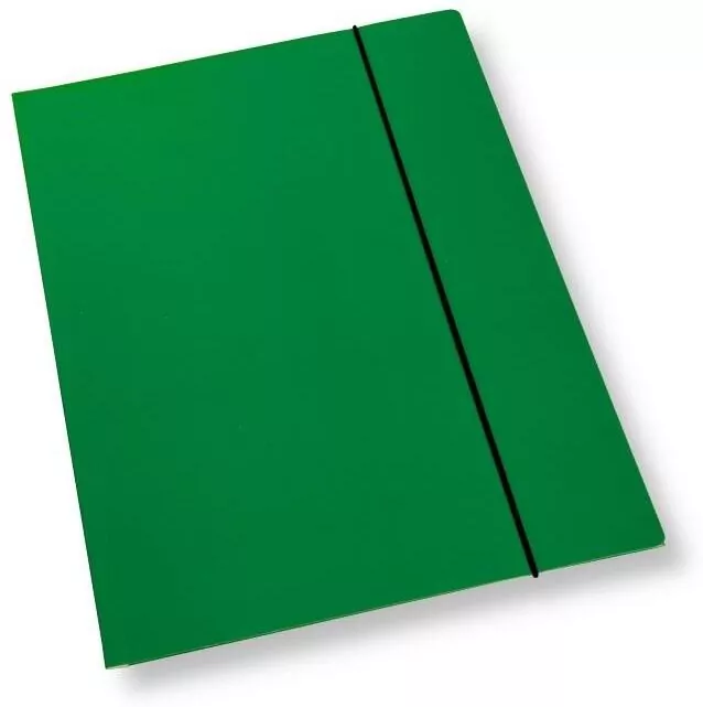 Teczka A4 z gumką lakier zielona 350gsm - tantis.pl
