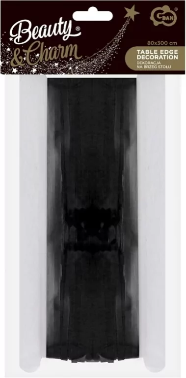 Dekoracja na brzeg stołu czarna 80x300cm - tantis.pl