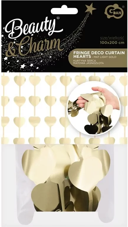 Kurtyna B&C serca matowa srebrna100x200cm - tantis.pl