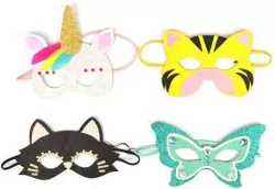 Zestaw 4 brokatowych masek