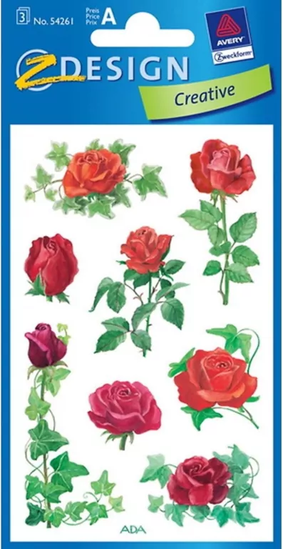 Naklejki papierowe z kwiatkami. Róża - tantis.pl