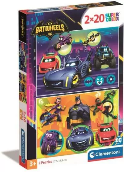 Clementoni. Puzzle 2x20. Super Kolor Batwheels - tantis.pl