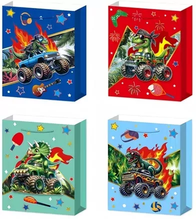 Torebka prezentowa L Pojazdy dinozaury - tantis.pl