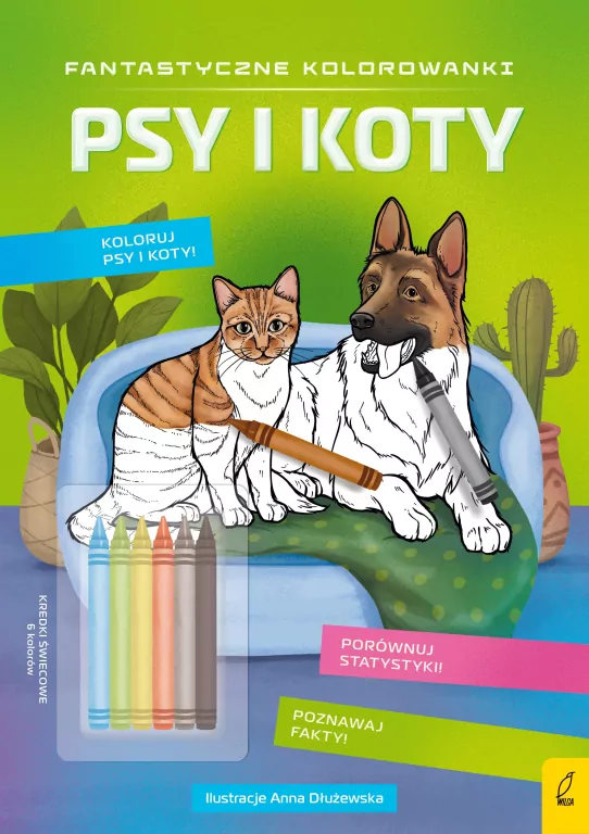 Psy i koty. Fantastyczne kolorowanki - tantis.pl