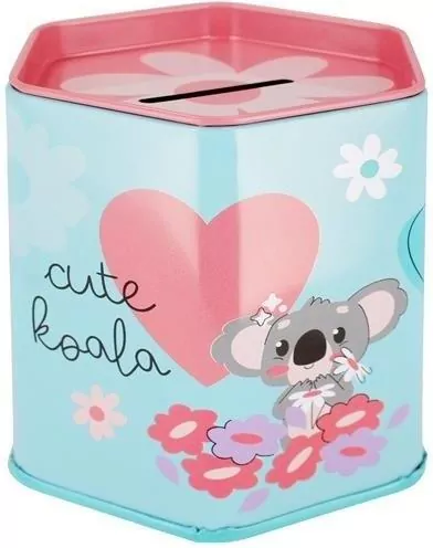 Skarbonka metalowa heksagonalna. Koala - tantis.pl