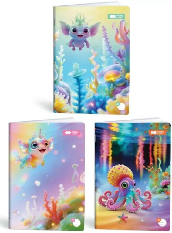 Zeszyt A5/32K trzy linie  HAPPY COLOR - tantis.pl