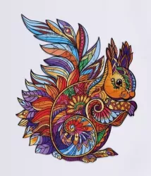 Puzzle drewniane 47, Leśna wiewiórka A4