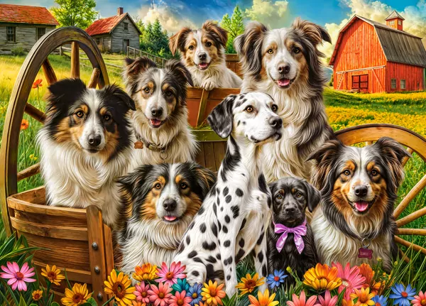 Puzzle 260 Happy Dogs In The Countryside CASTOR - tantis.pl