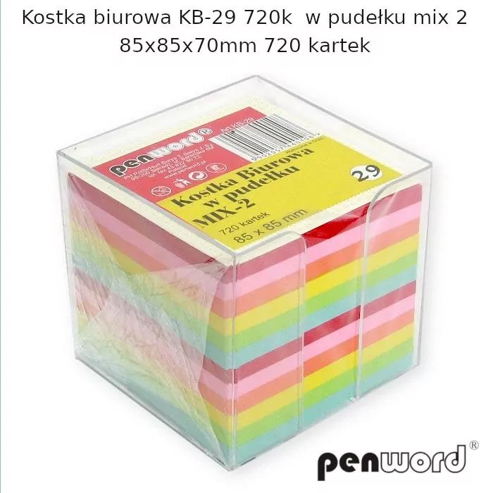 Kostka biurowa w pudełku mix 85x85x70mm 720K - tantis.pl