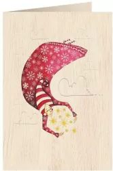 Karnet drewniany C6 + koperta Święta Kobieta w obłokach