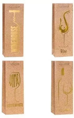 Torebka ozdobna na butelkę 12x35x9cm mix ROZETTE. 1 sztuka - tantis.pl
