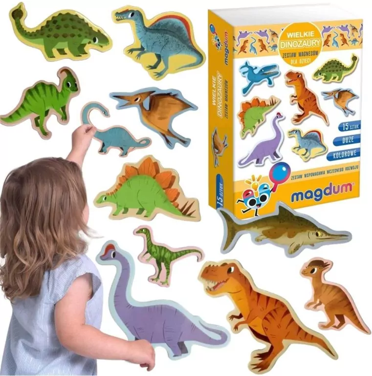 Duże dinozaury. Zestaw magnesów - tantis.pl