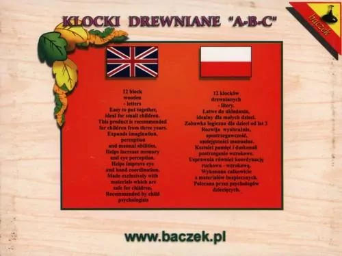 Klocki drewniane A,B,C - tantis.pl